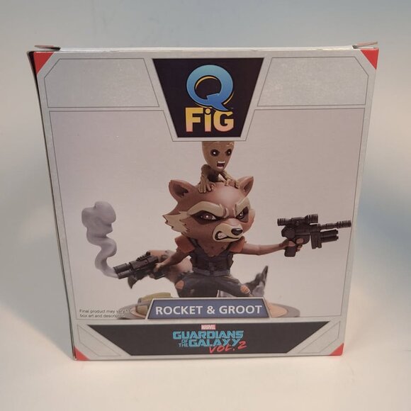Q Fig Marvel Guardians of The Galaxy Vol. 2 - Rocket Raccoon & Groot Figurine - Picture 3 of 6